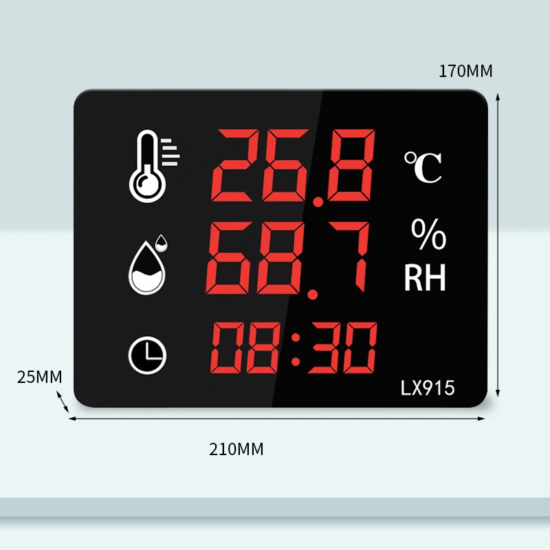 LX915 dimension drawing showing 210 mm width, 170 mm height and 25 mm depth